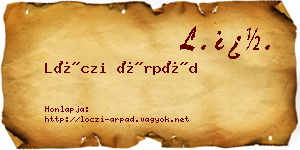 Lóczi Árpád névjegykártya